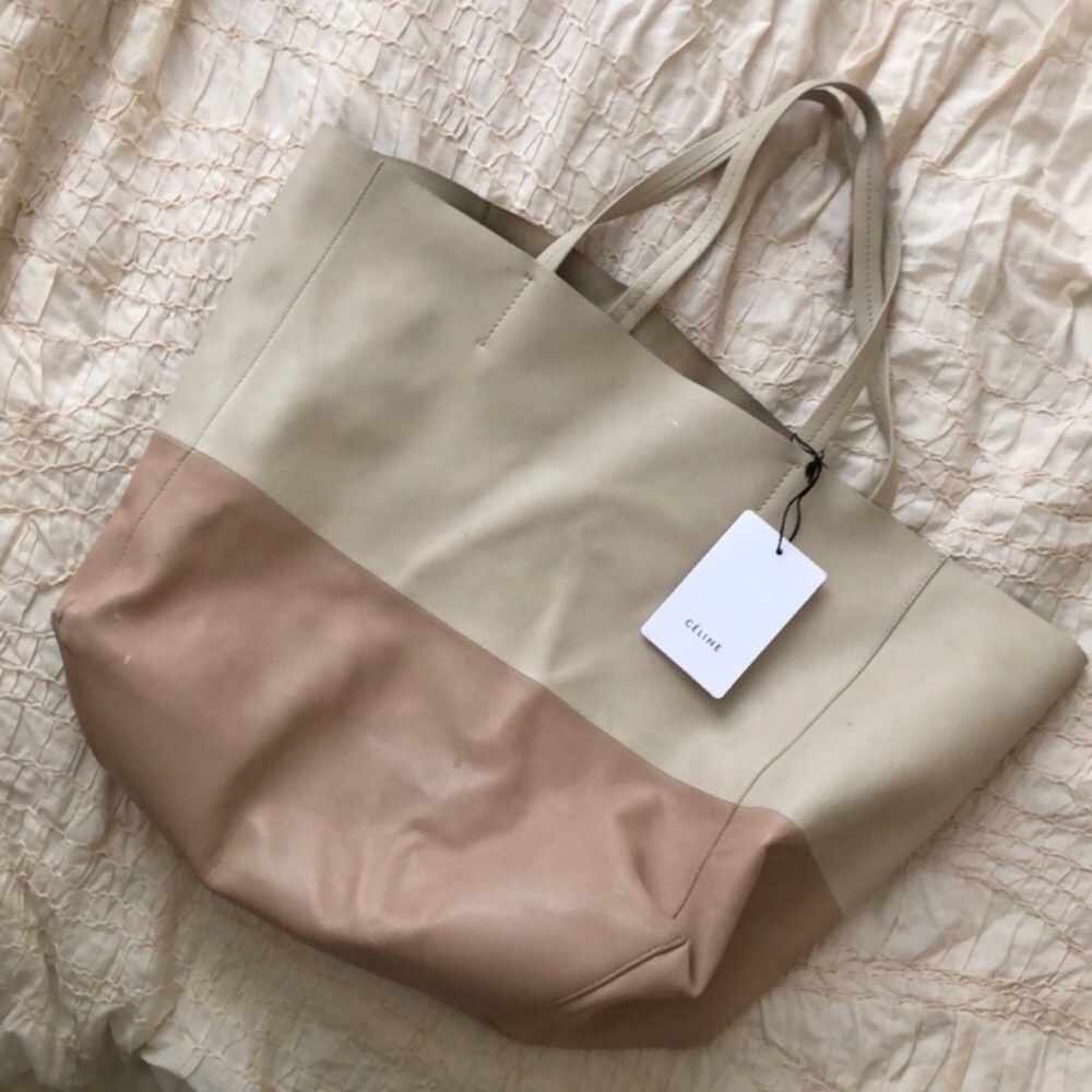 Celine two tone cabas tote